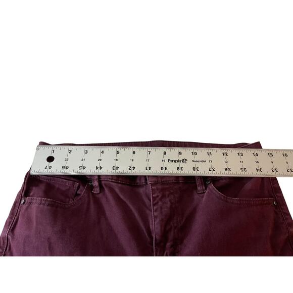 TruSlim Skinny Ankle Pants Womens 6 Red Burgundy High Rise Stretch Jean Style - Picture 4 of 8